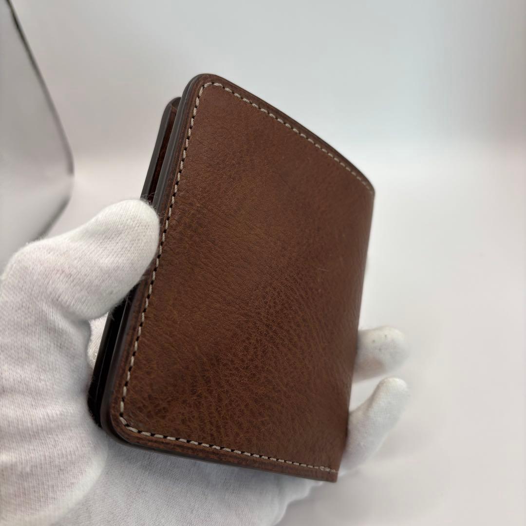 美品/付属品　土屋鞄　二つ折り財布　ウルバーノ　コンパクトパース　ブラウン