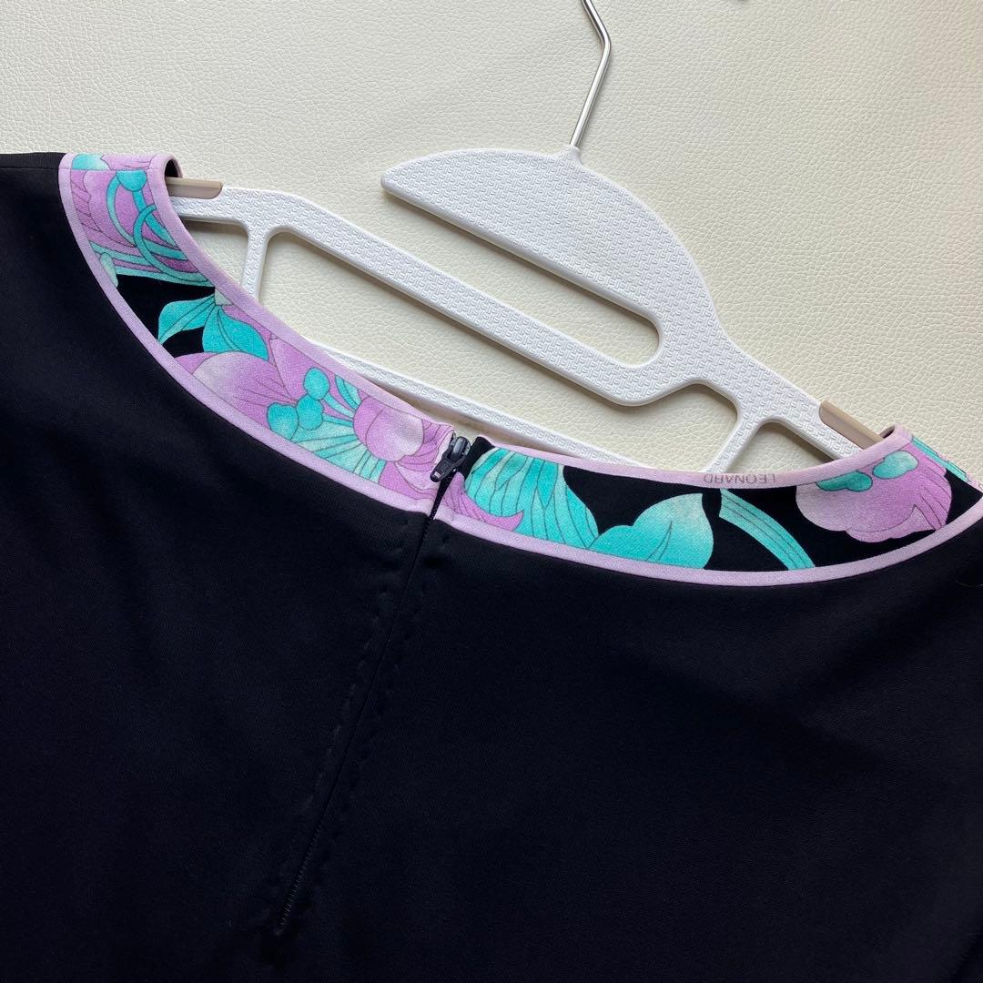 近年美品　レオナール 大きいサイズ44 チュニック　カンカン　花柄