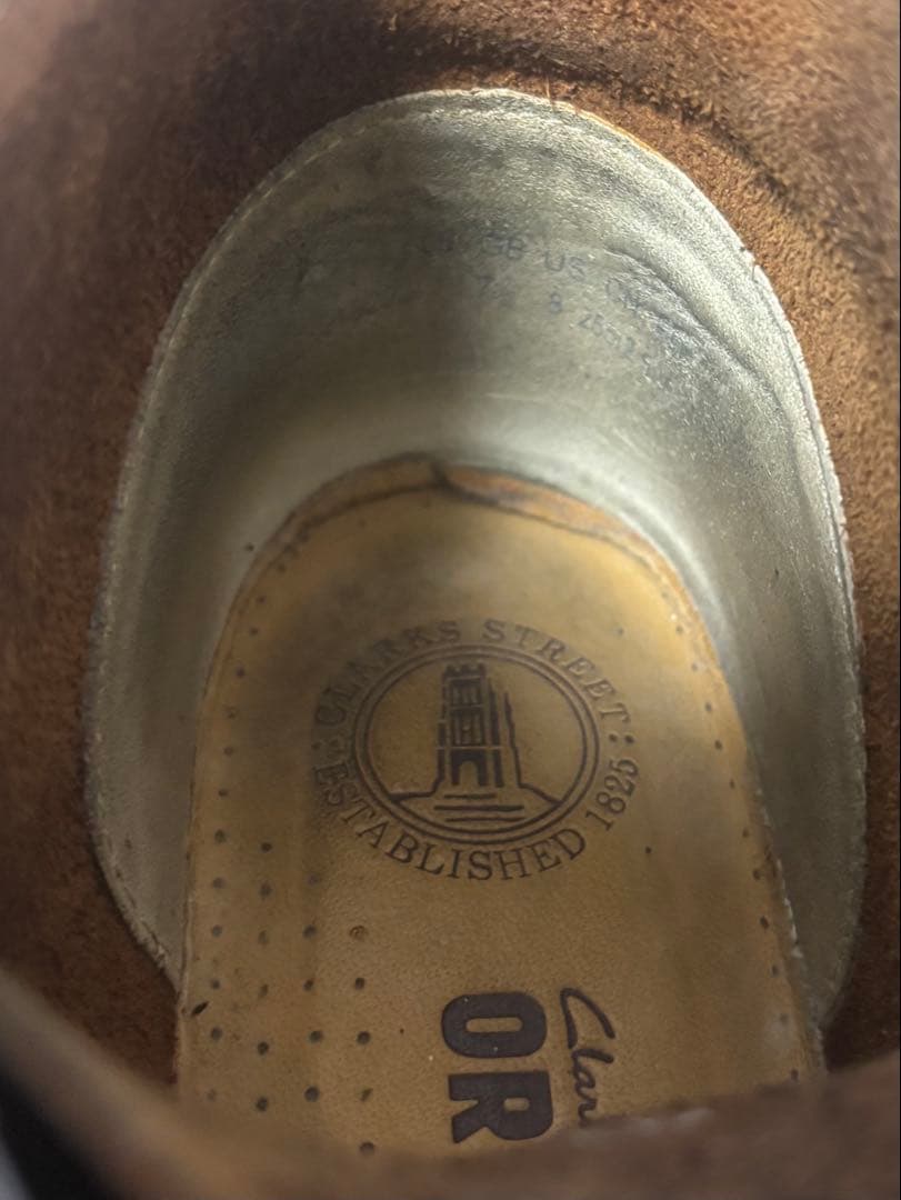 clarks ダークブラウン レザー チャッカブーツ