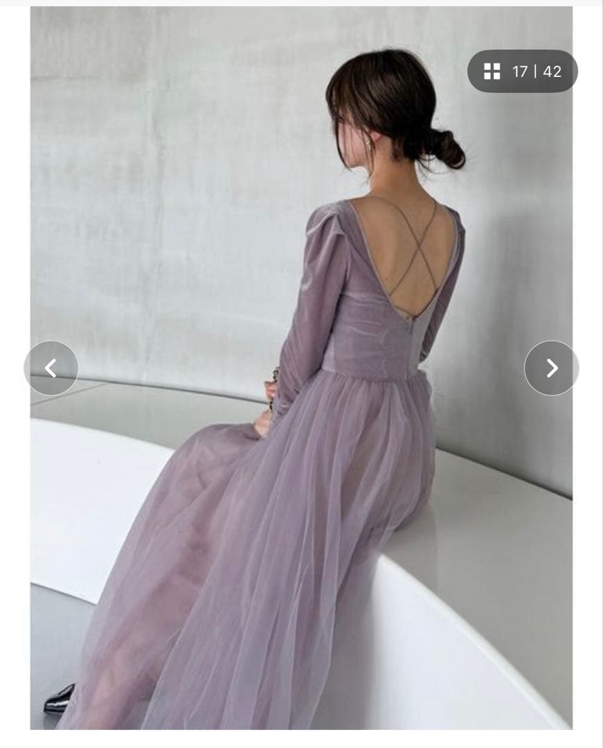 SNIDEL【Chacott】ベロア×チュールワンピース