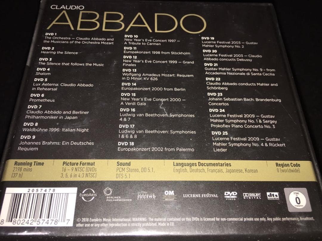 新品 25 DVD  アバド ベートーヴェン ブラームス マーラー ドキュメント