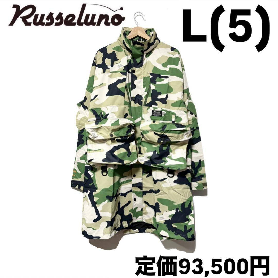 新品 ラッセルノ ゴルフ 2Way カスタム ロング ジャケット カモ L 5