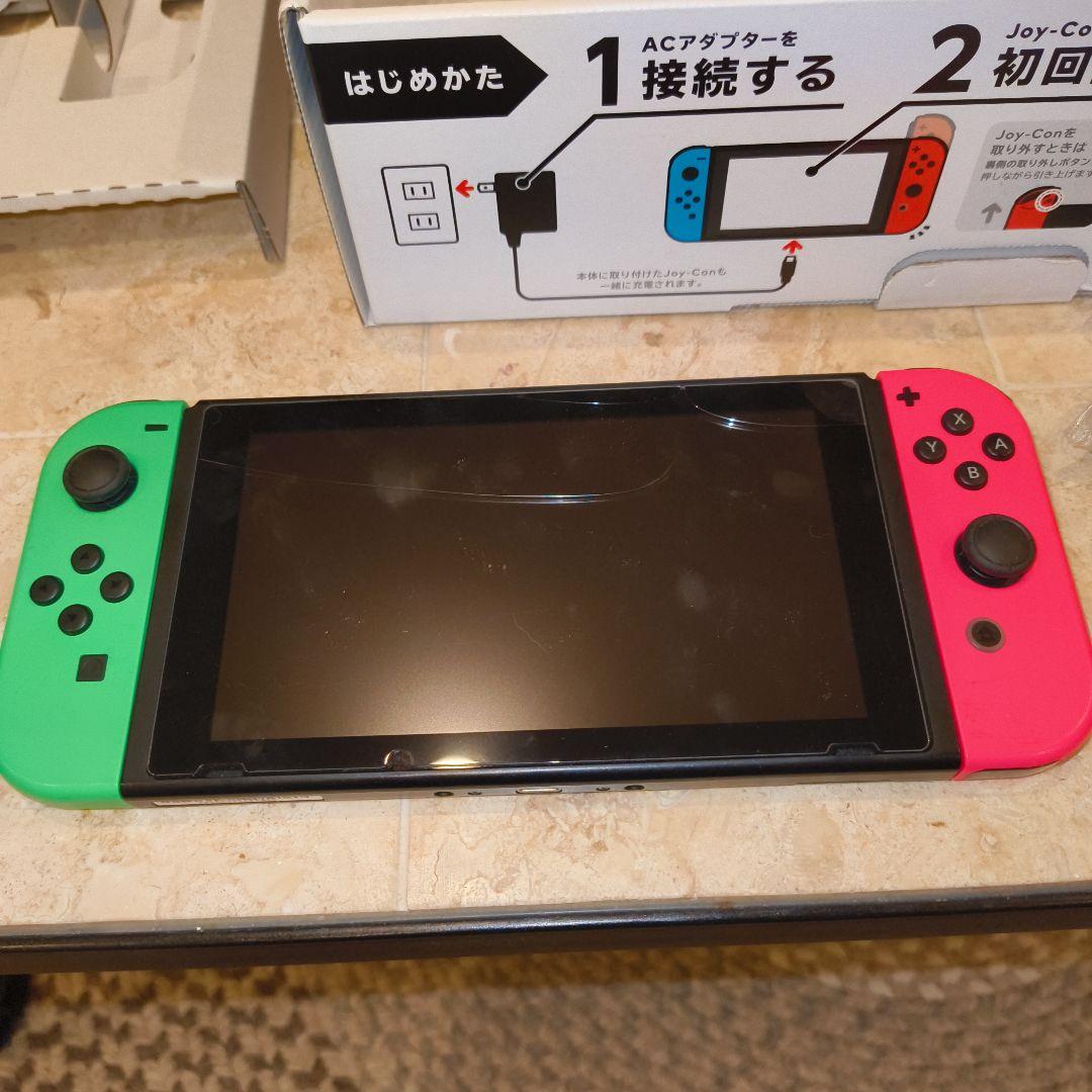 Nintendo Switch 本体 グリーン・ピンク　付属品完備　初期化済み