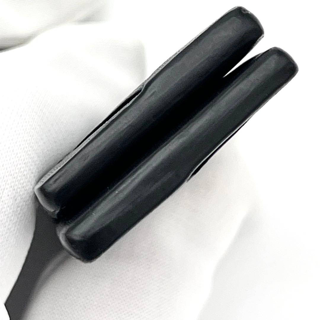 【美品】ボッテガヴェネタ　マネークリップ　イントレチャート　レザー　ブラック