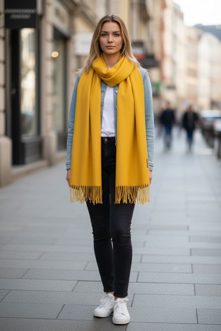 最終値下げ！Hervé Chapelier イエローシルク カシミアパシュミナ