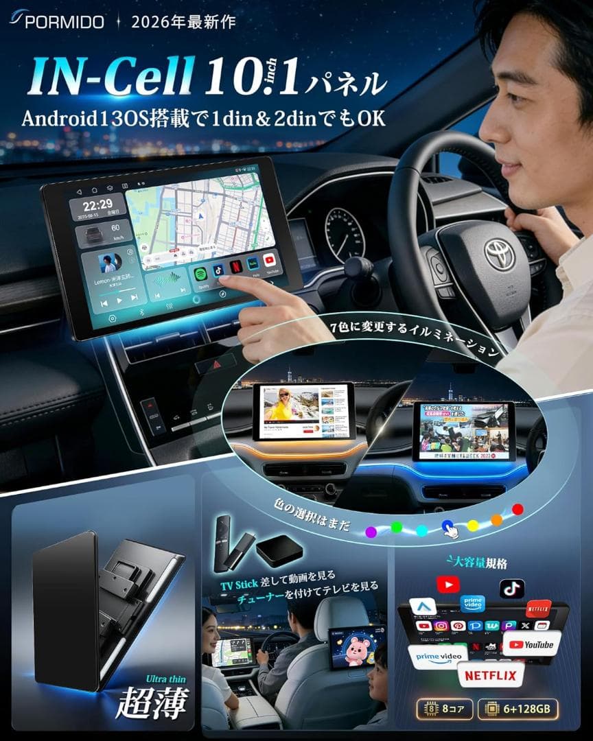 2026年最新10.1インチIN-Cell超精細/超薄型IPSタッチパネル