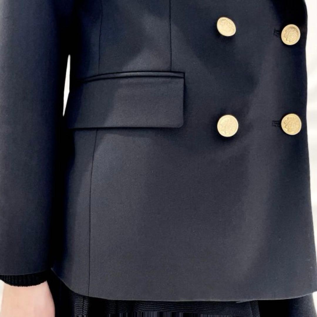美品　m.i.d エムプルミエ　ピークドラペルメタルボタンダブルジャケット