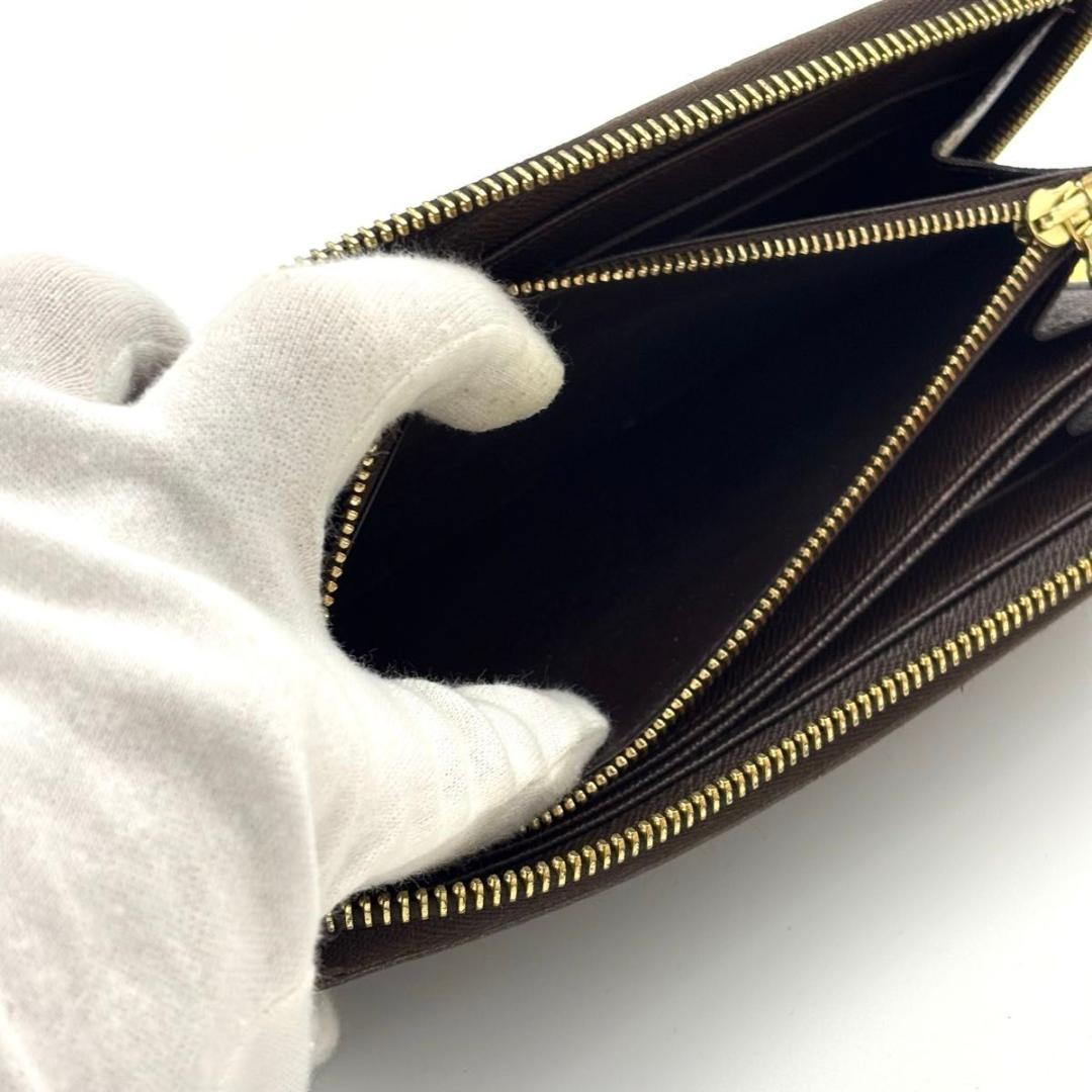 【最高級美品】ルイヴィトン ダミエ ジッピーウォレット エベヌ 長財布 ブラウン