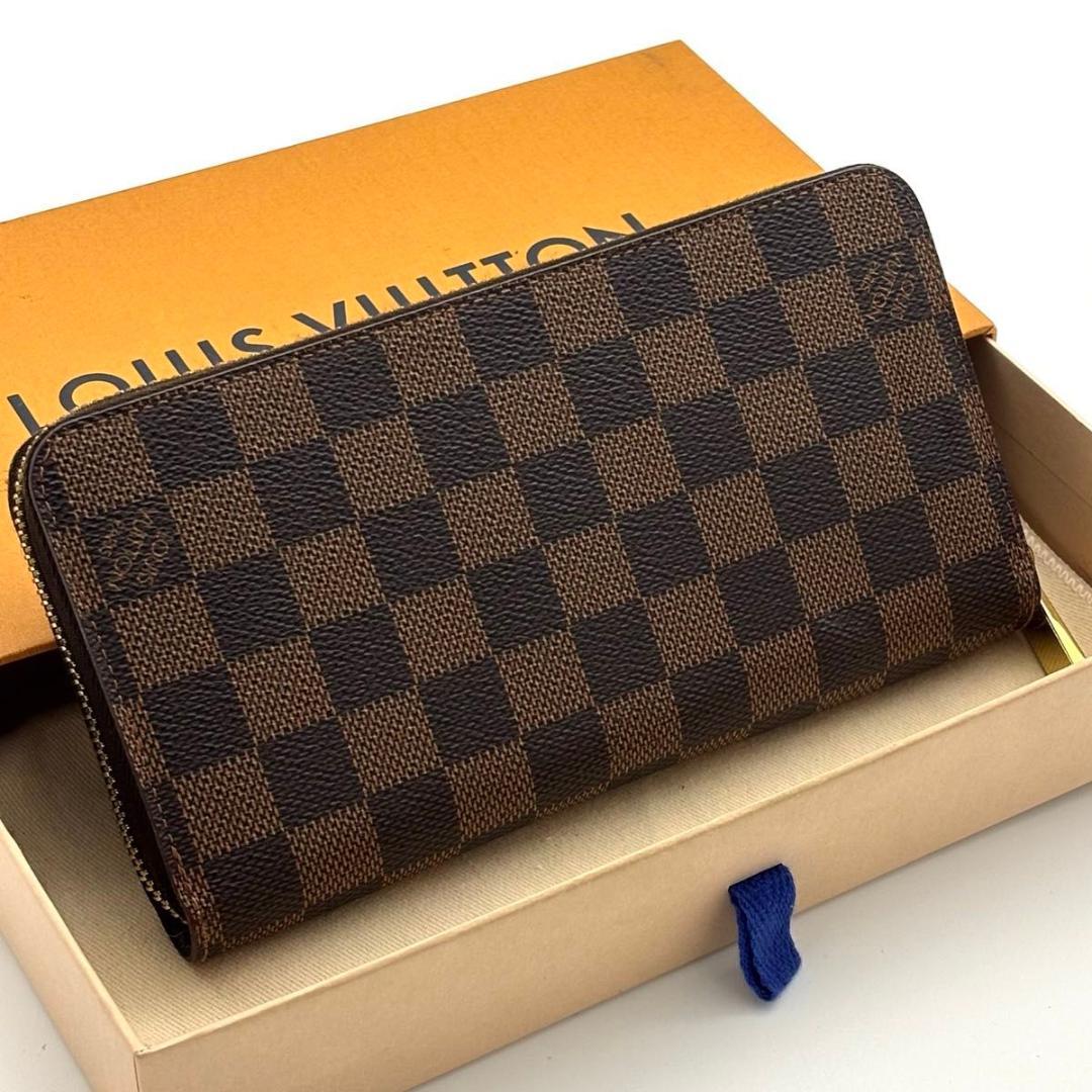 【最高級美品】ルイヴィトン ダミエ ジッピーウォレット エベヌ 長財布 ブラウン