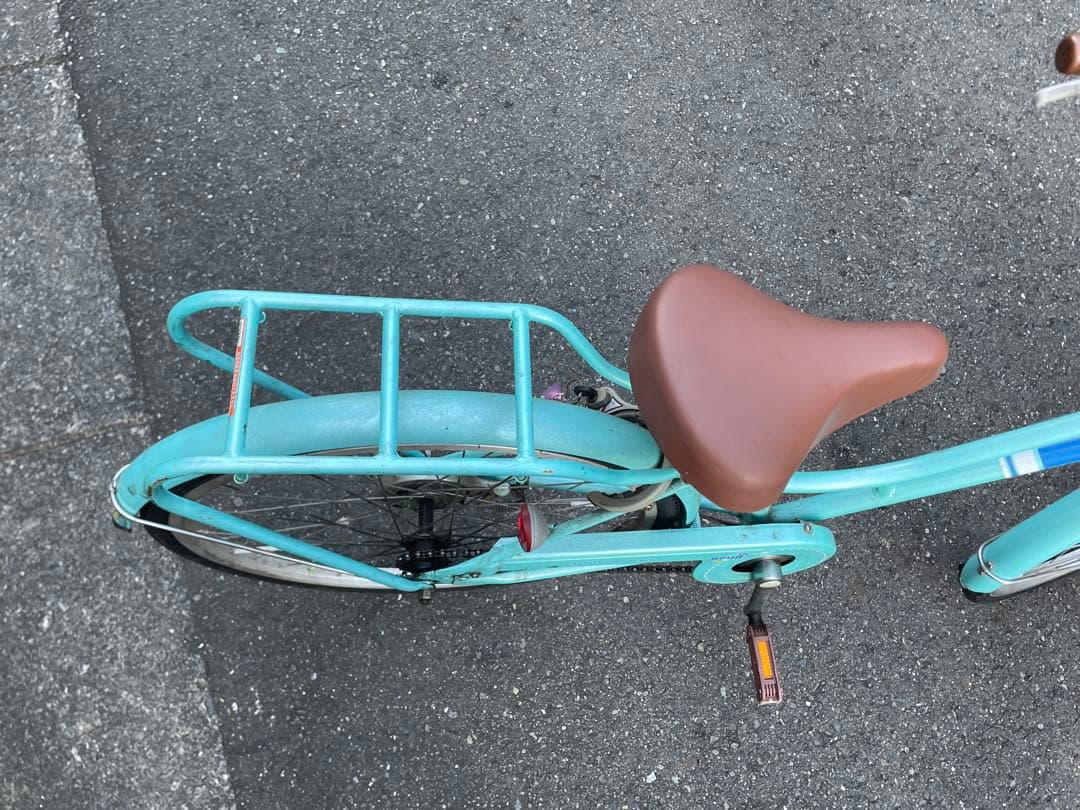 子供用自転車 水色 前面バスケット付き