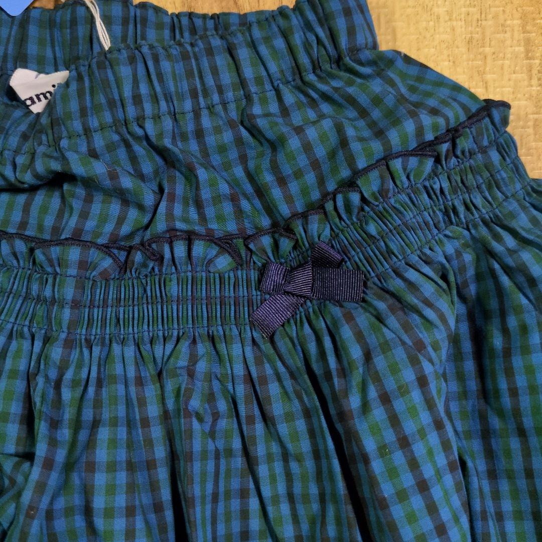 [新品未使用タグ付き]familiar チェック柄キュロットカート 110