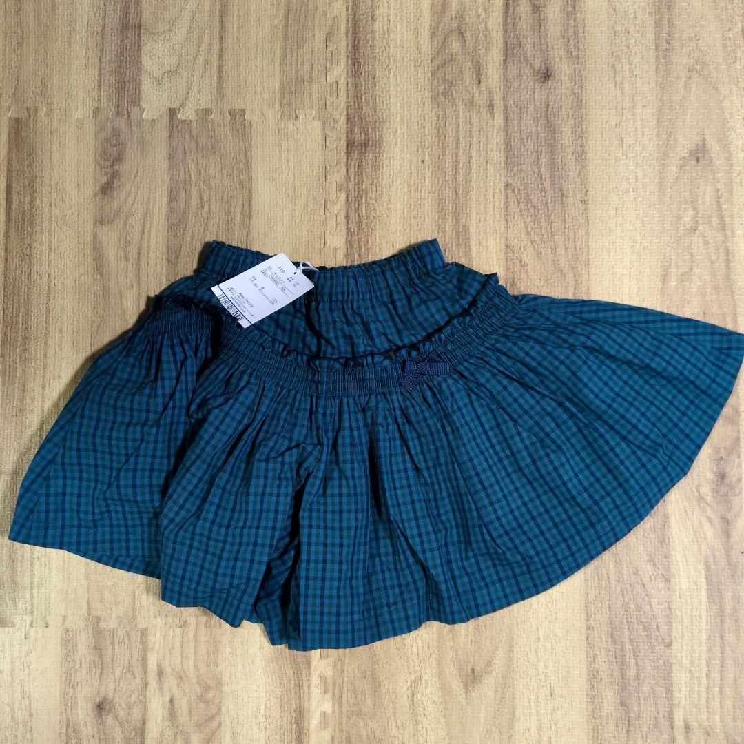 [新品未使用タグ付き]familiar チェック柄キュロットカート 110