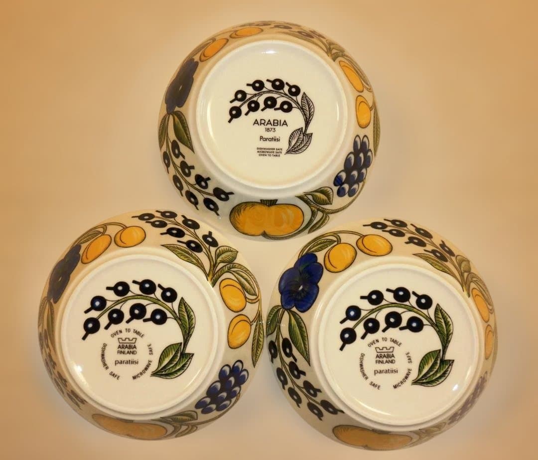 ARABIA アラビアパラティッシイエローのサラダボールセット ムーミンクッキー