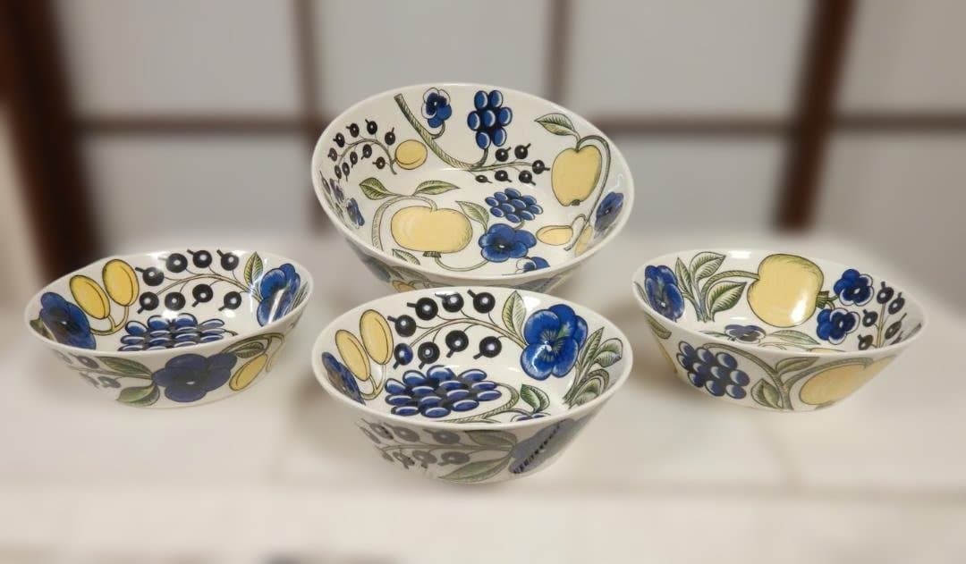 ARABIA アラビアパラティッシイエローのサラダボールセット ムーミンクッキー