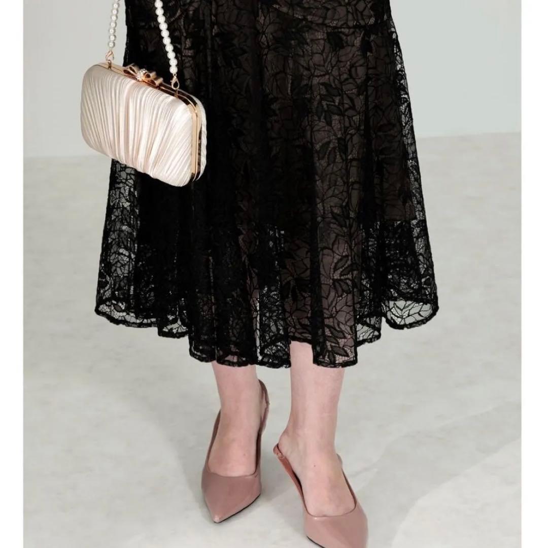 【極美品】Leja レジャ 刺繍花柄総レースマーメイドタイトワンピース ブラック