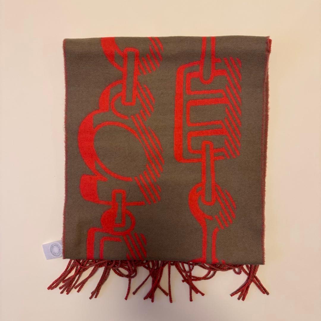 美品◎英国製 HERMES エルメス レディース カシミヤ100％ マフラー