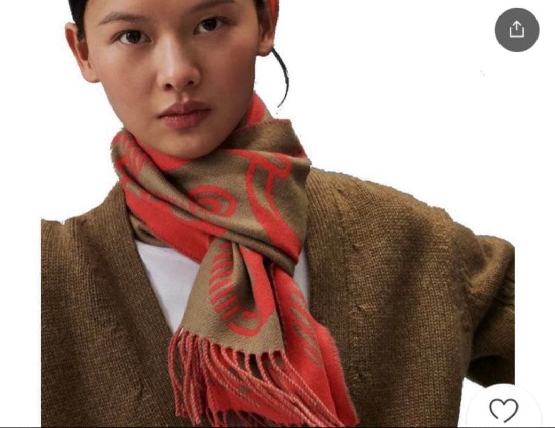 美品◎英国製 HERMES エルメス レディース カシミヤ100％ マフラー