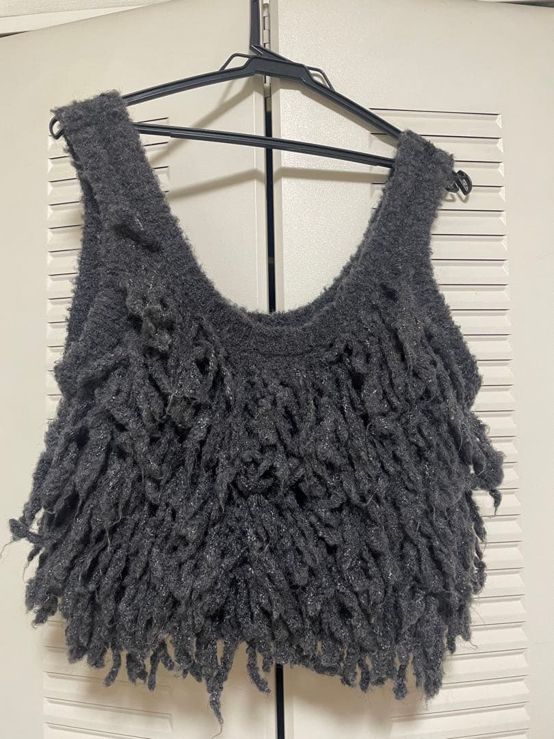 お値下げ【anuke】アンヌーク　Fringe Knit Bustier