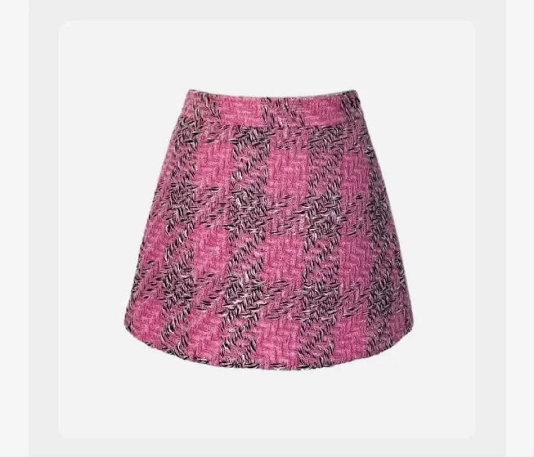 スカート sheller big check tweed culottes