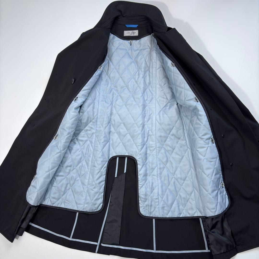 タグ付 LES MUES トレンチコート 5way 腰ベルト2本 ライナー付 黒