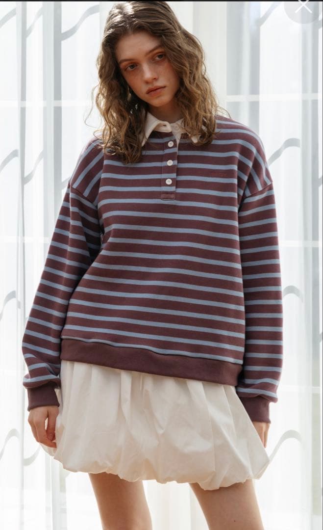 thetoe スウェットシャツボーダー