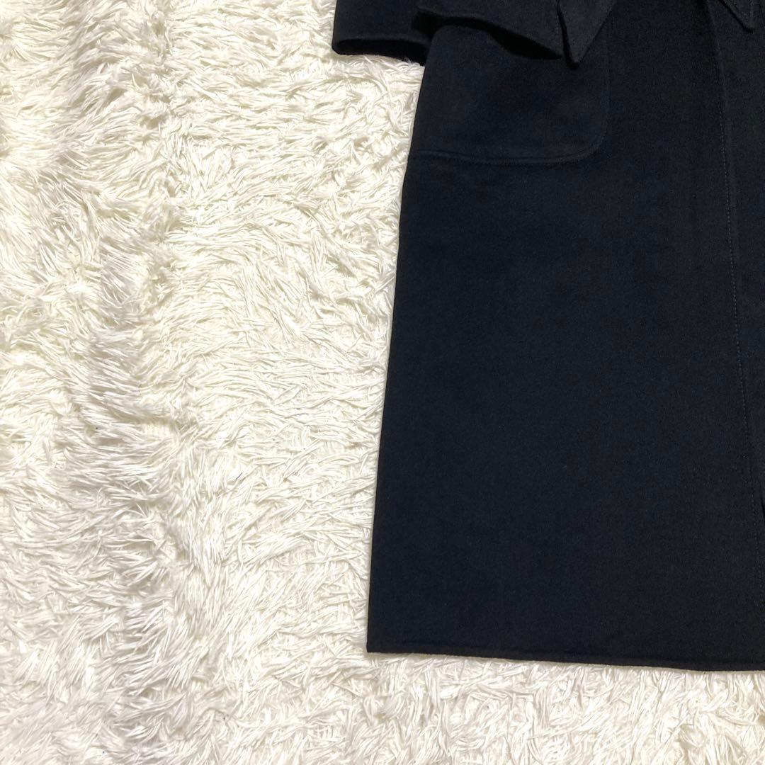 極美品✨VALENTINO カシゴラ　超ロングコート　ベルト　XL 襟ベロア　黒