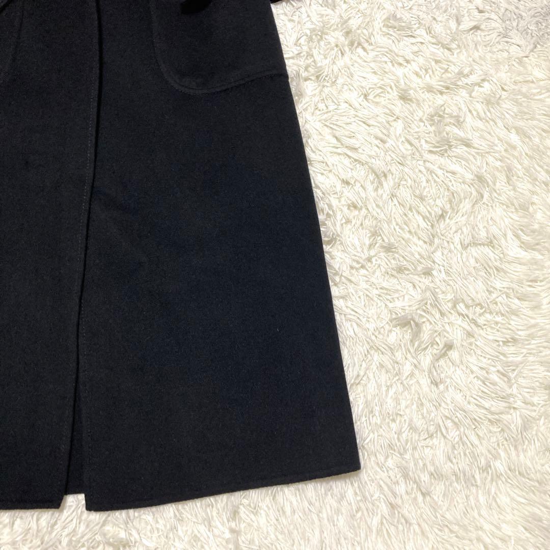 極美品✨VALENTINO カシゴラ　超ロングコート　ベルト　XL 襟ベロア　黒