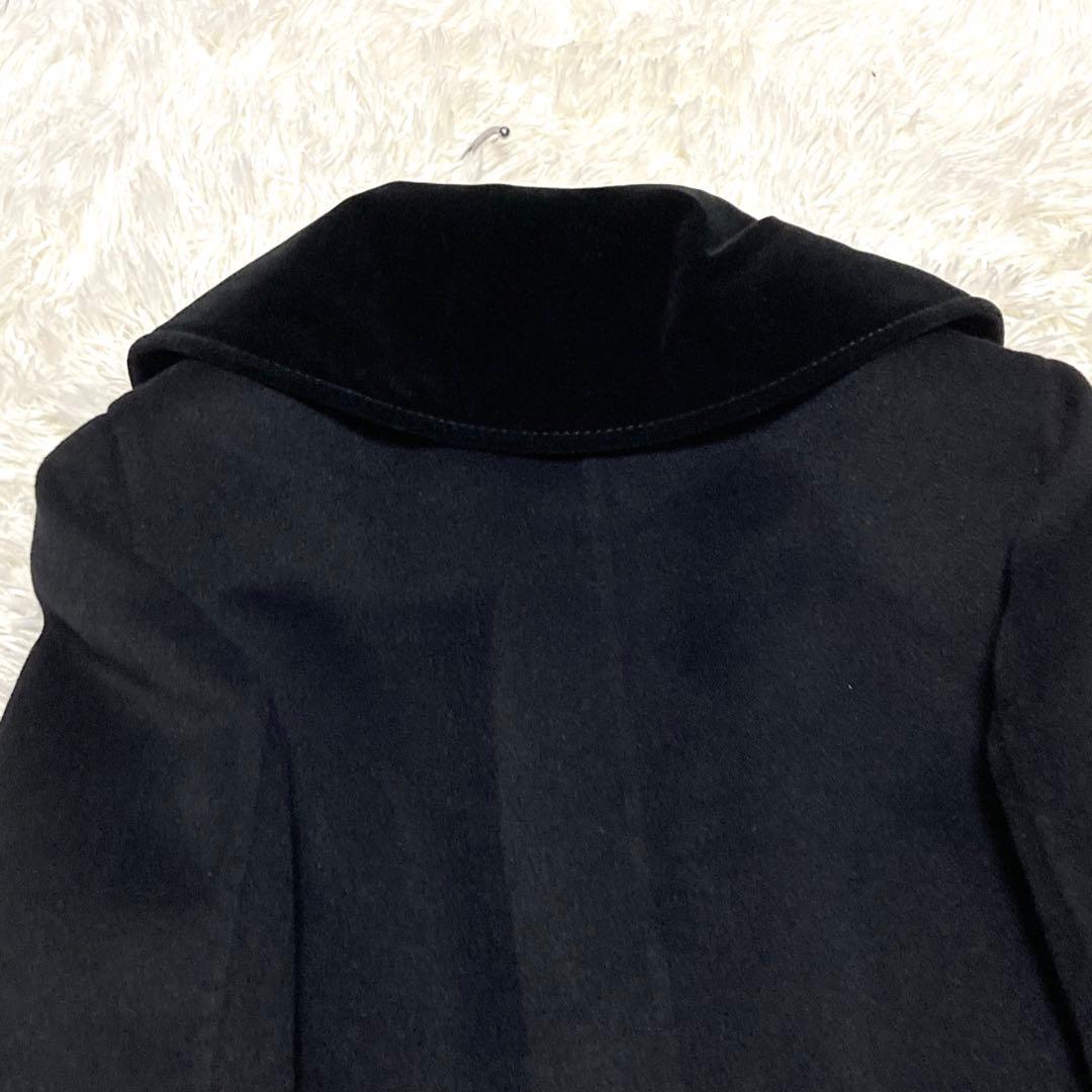 極美品✨VALENTINO カシゴラ　超ロングコート　ベルト　XL 襟ベロア　黒