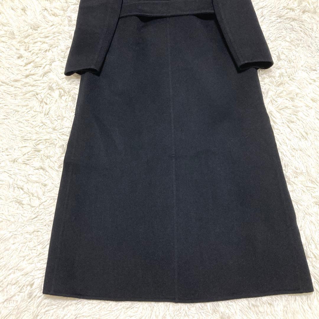 極美品✨VALENTINO カシゴラ　超ロングコート　ベルト　XL 襟ベロア　黒