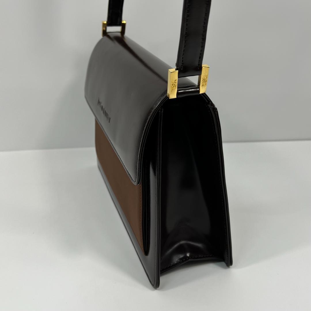 イブサンローラン ショルダーバッグ レザー ブラウン MBZ219