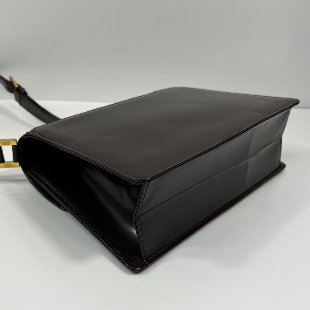 イブサンローラン ショルダーバッグ レザー ブラウン MBZ219