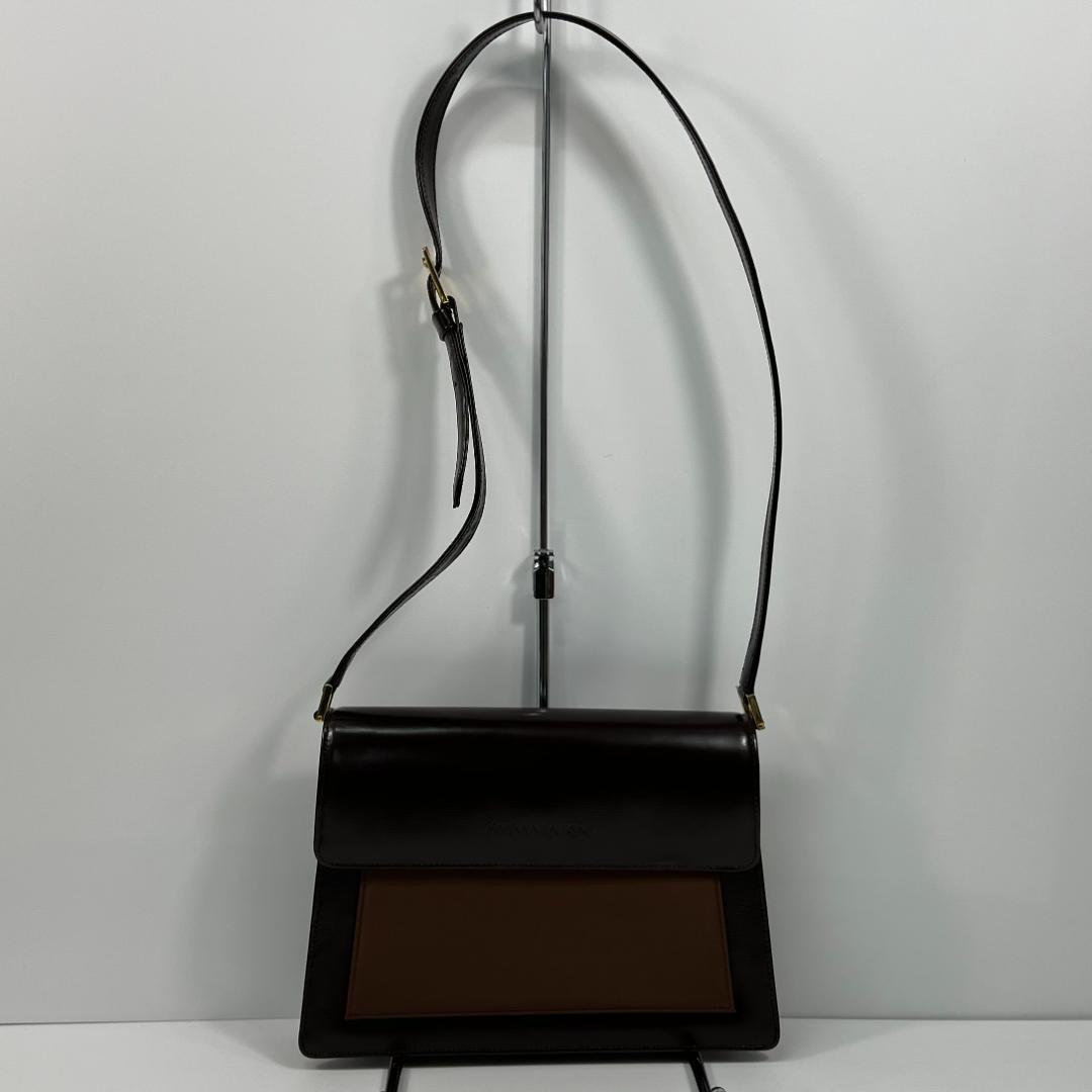 イブサンローラン ショルダーバッグ レザー ブラウン MBZ219