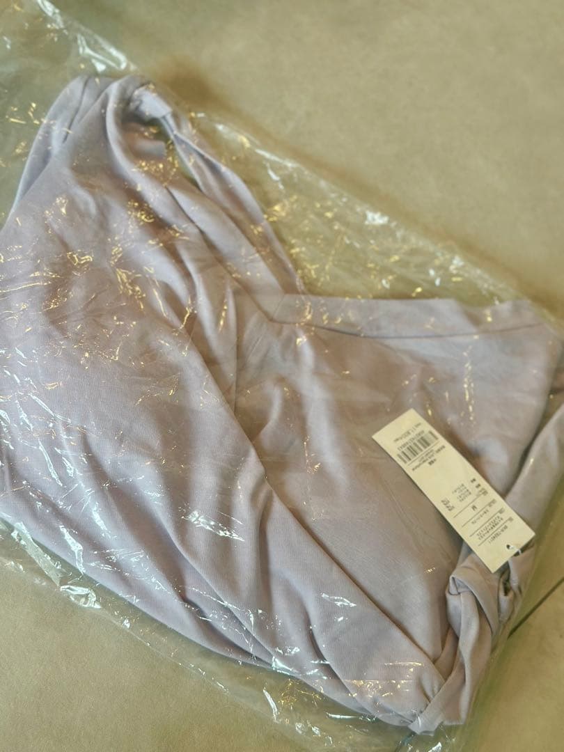 SUKALA カップ付きギャザークロスロングスリーブトップス スモークパープル