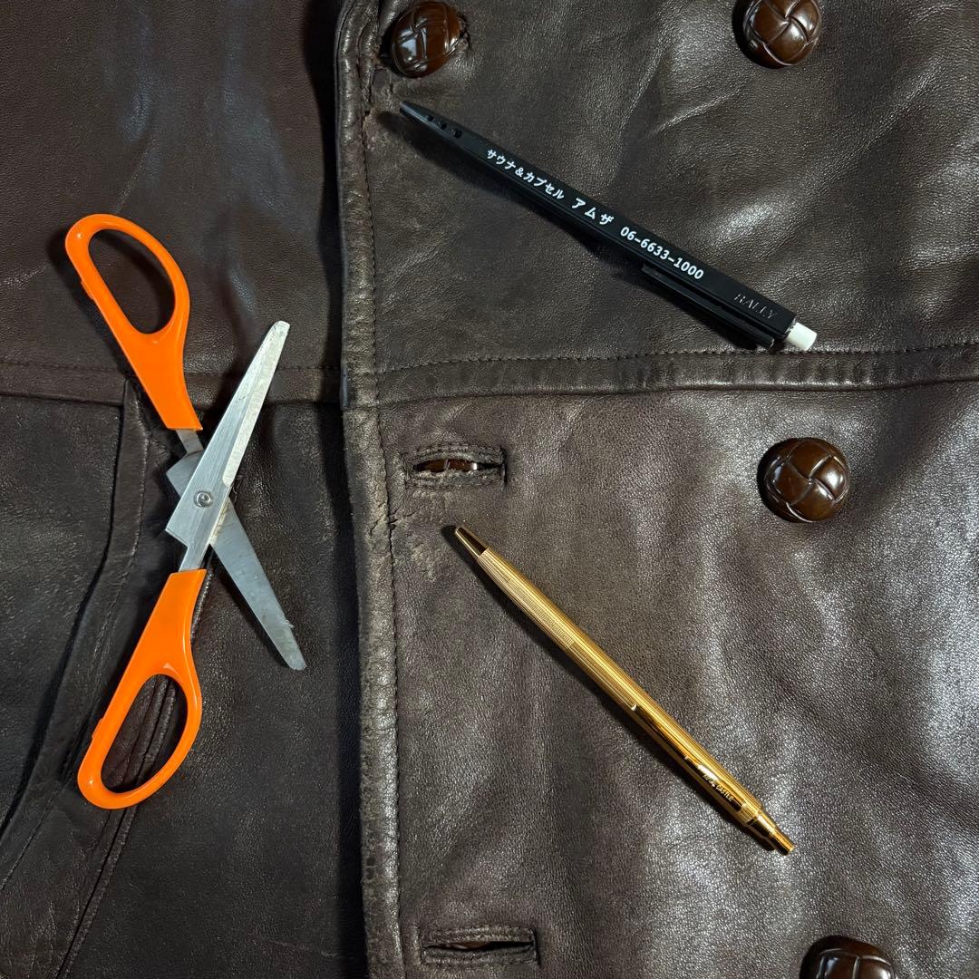 ビンテージ60s【ユーゴスラビア製INKOBダブルブレストレザーコート】焦茶