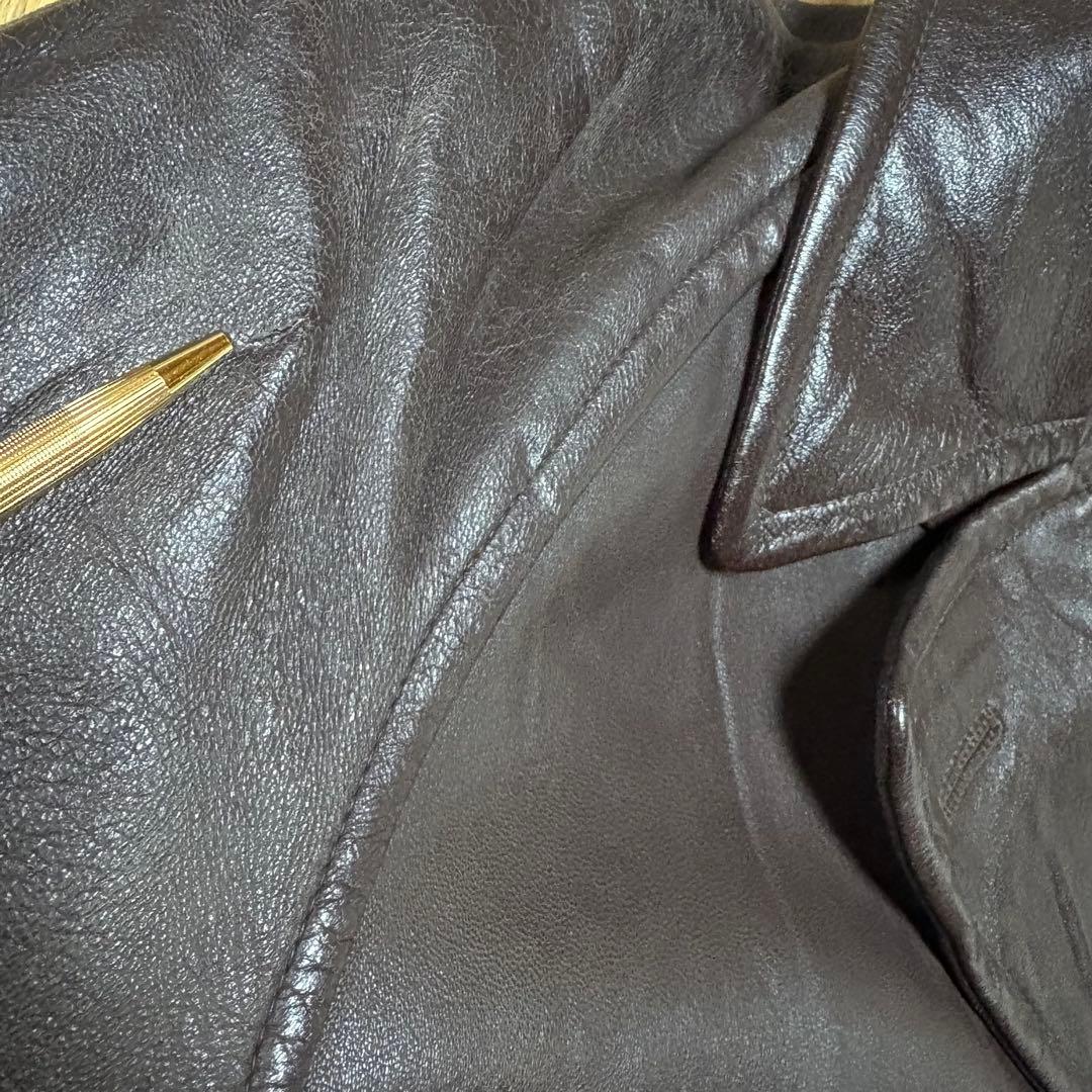 ビンテージ60s【ユーゴスラビア製INKOBダブルブレストレザーコート】焦茶