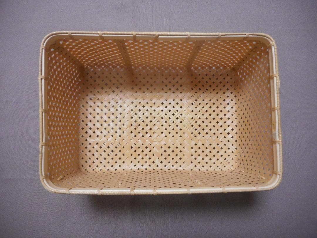 【竹細工】あむ 四ツ目編み収納かご