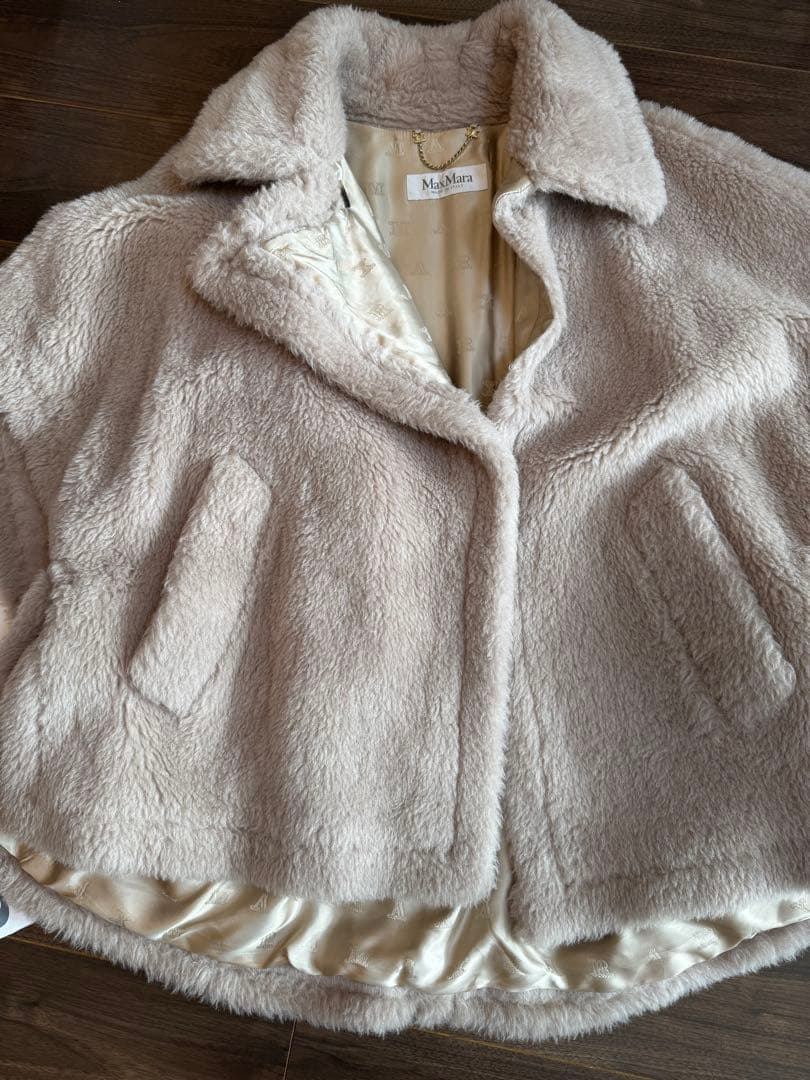 【Used】Max Mara テディベア ケープ TEBE サンド
