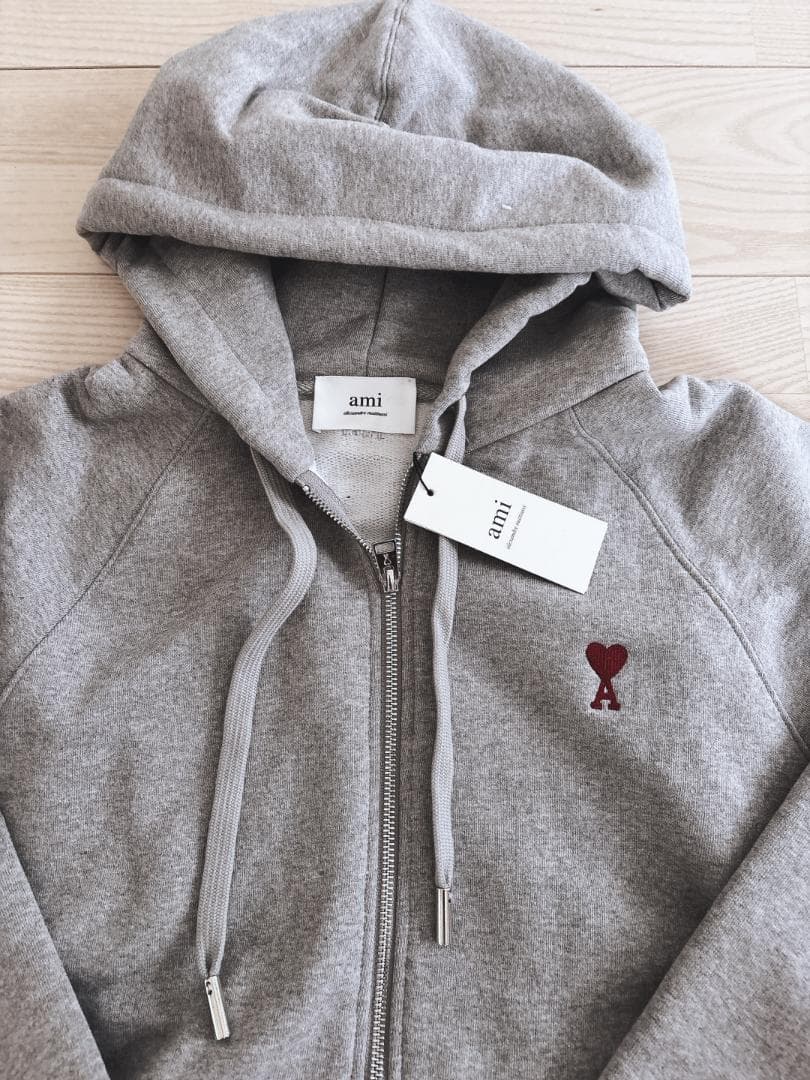 【新品】AMI PARIS アミパリス フルジップパーカー グレー Mサイズ