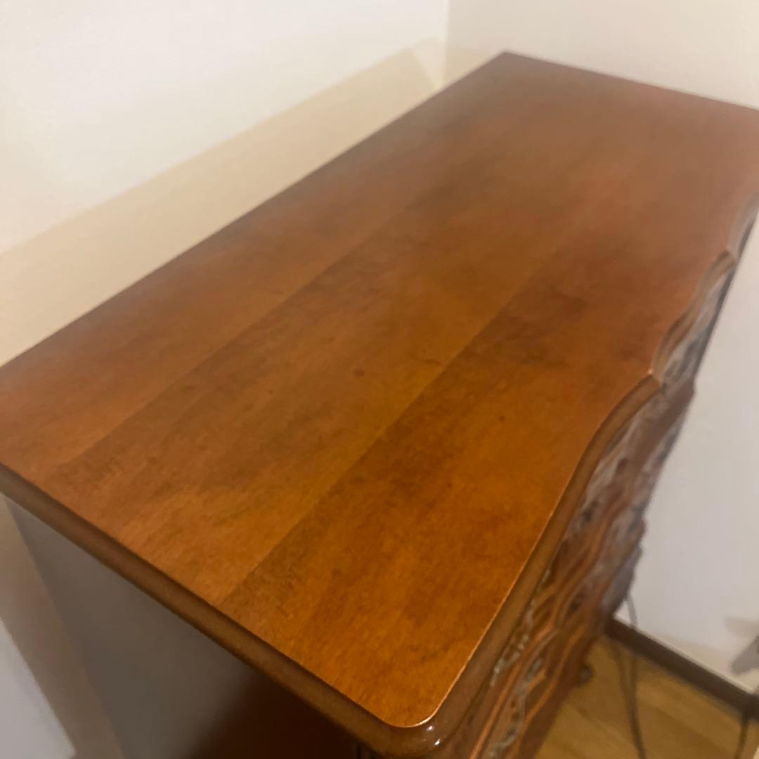 イタリア製　アンティーク家具　猫脚　5段チェスト