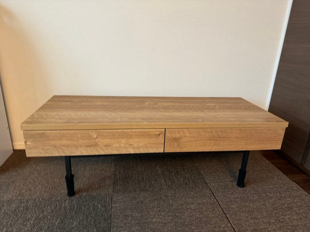 ローテーブル LOWYA 国産テーブル（シャビーナチュラル) スチール脚