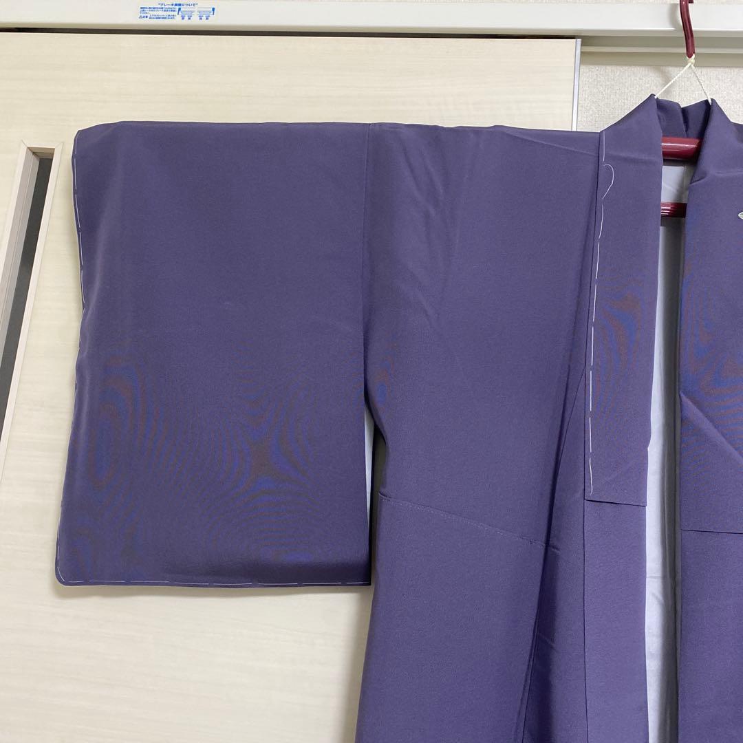 訪問着 花柄 加賀友禅　紫　落款　証紙　しつけ糸付き未使用美品　蝶々　袷　正絹