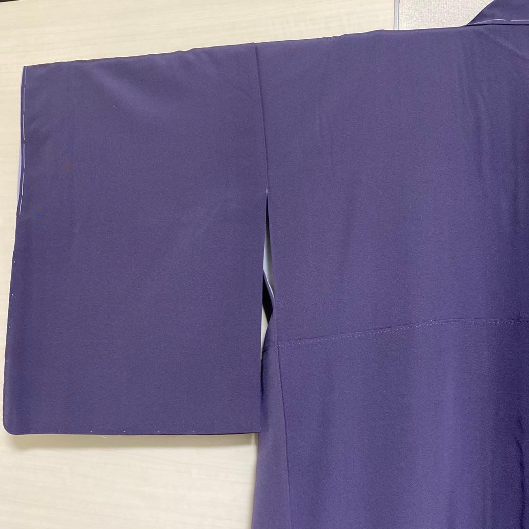 訪問着 花柄 加賀友禅　紫　落款　証紙　しつけ糸付き未使用美品　蝶々　袷　正絹