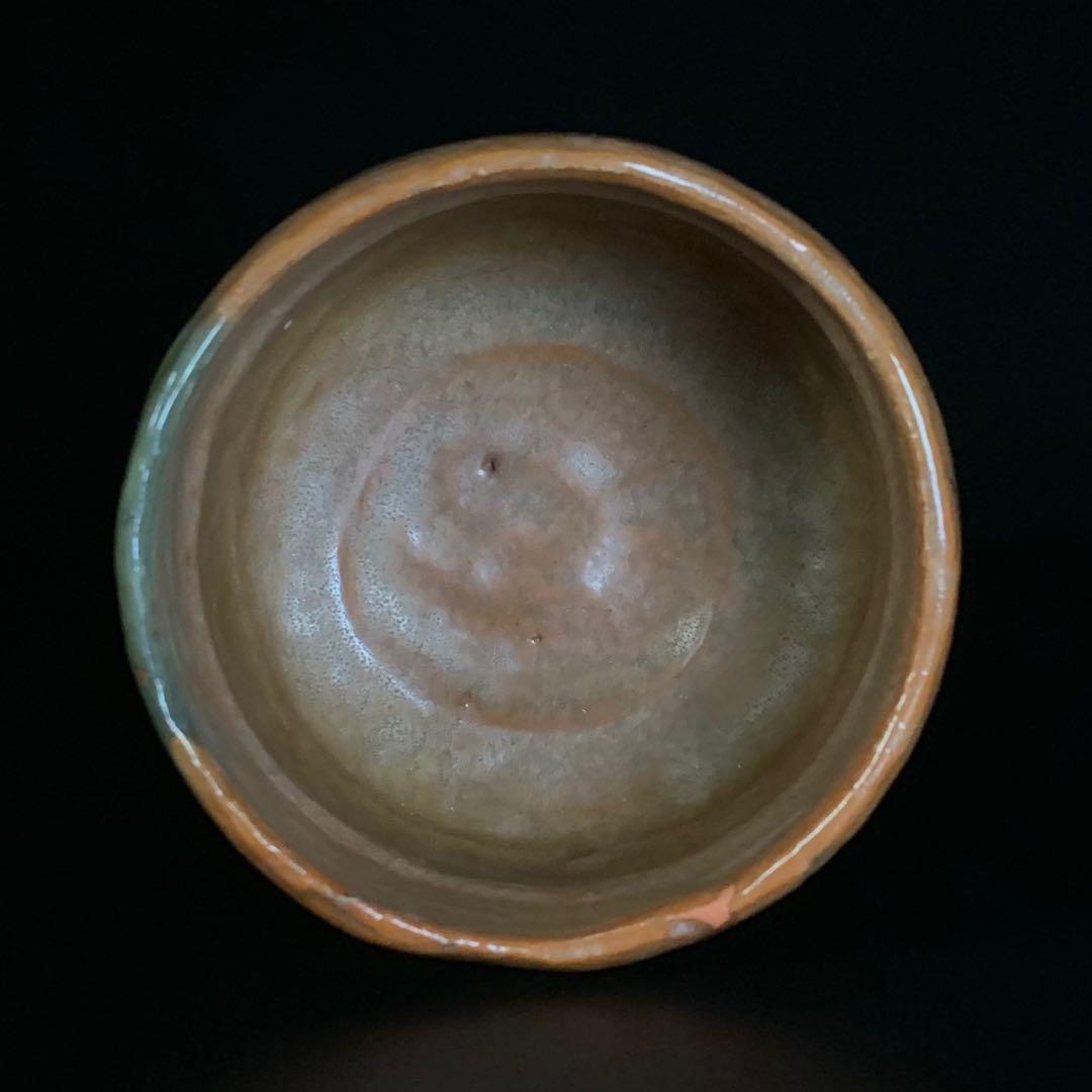 【十一代 楽吉左衛門（慶入）造】松鶴ノ画 赤茶碗 共箱