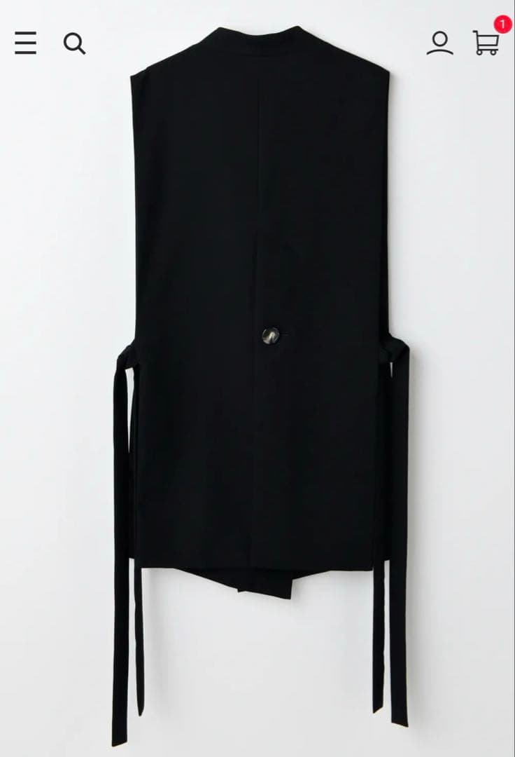 ENFOLD CACHE-COEUR OPEN VEST 38 黒