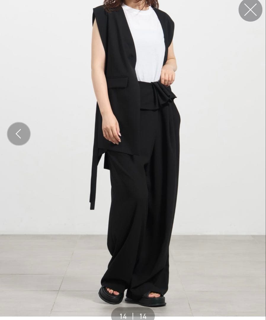 ENFOLD CACHE-COEUR OPEN VEST 38 黒