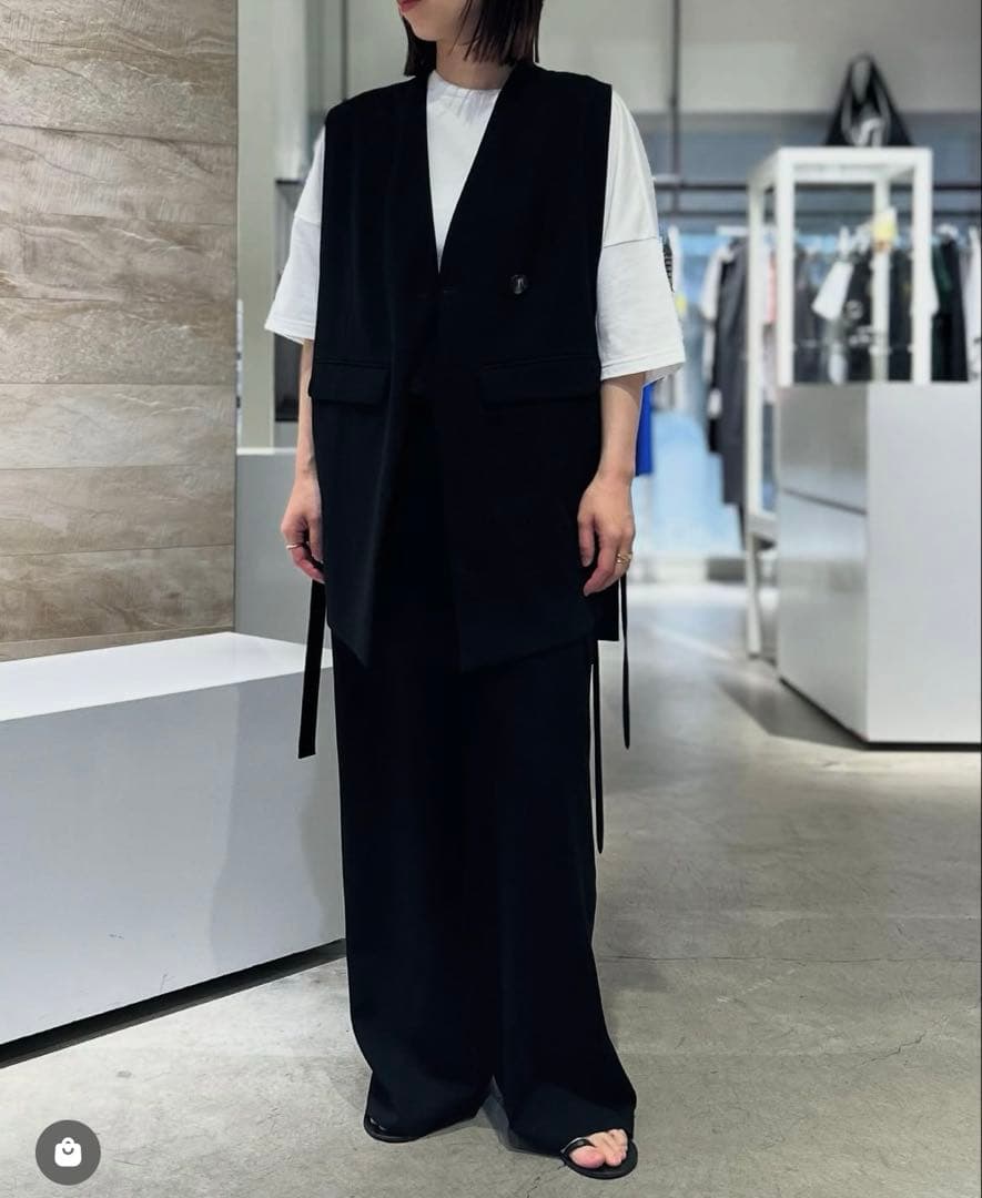 ENFOLD CACHE-COEUR OPEN VEST 38 黒