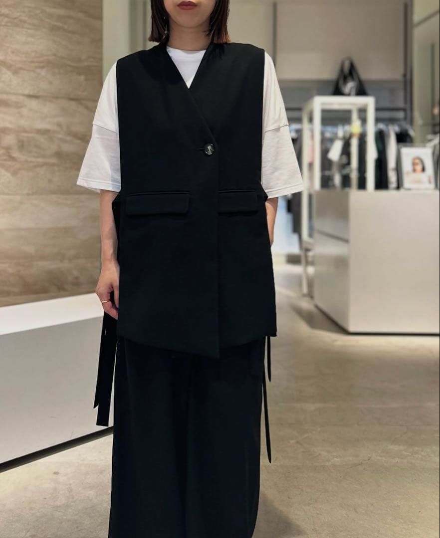 ENFOLD CACHE-COEUR OPEN VEST 38 黒