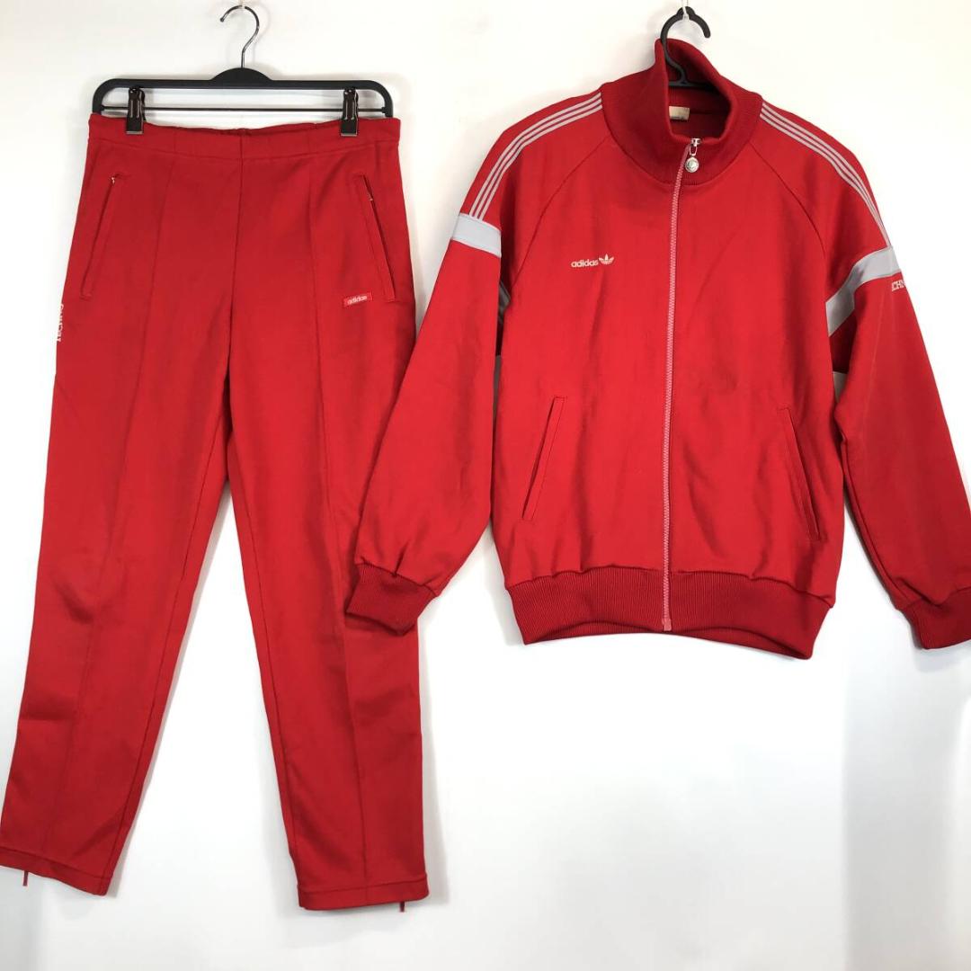 70s 80s デサントアディダス ジャージ セットアップ レッド