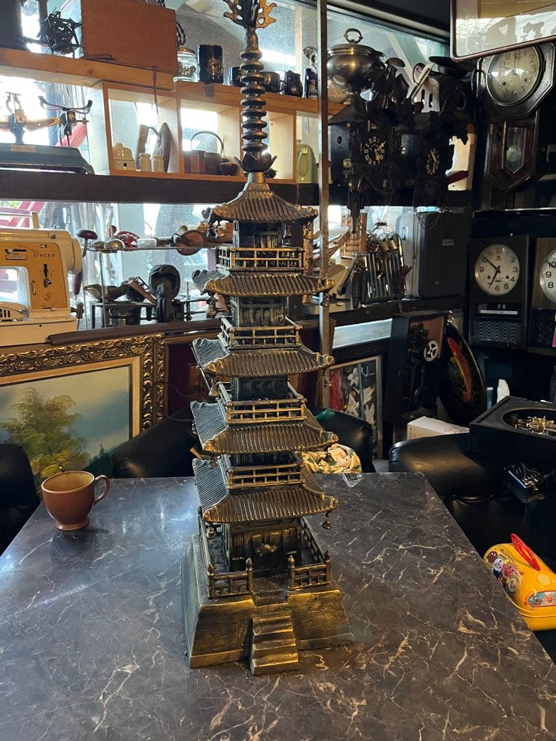 秀ちゃん、五重の塔 、鉄製五重塔、80センチヴィンテージ物 金属製重量級