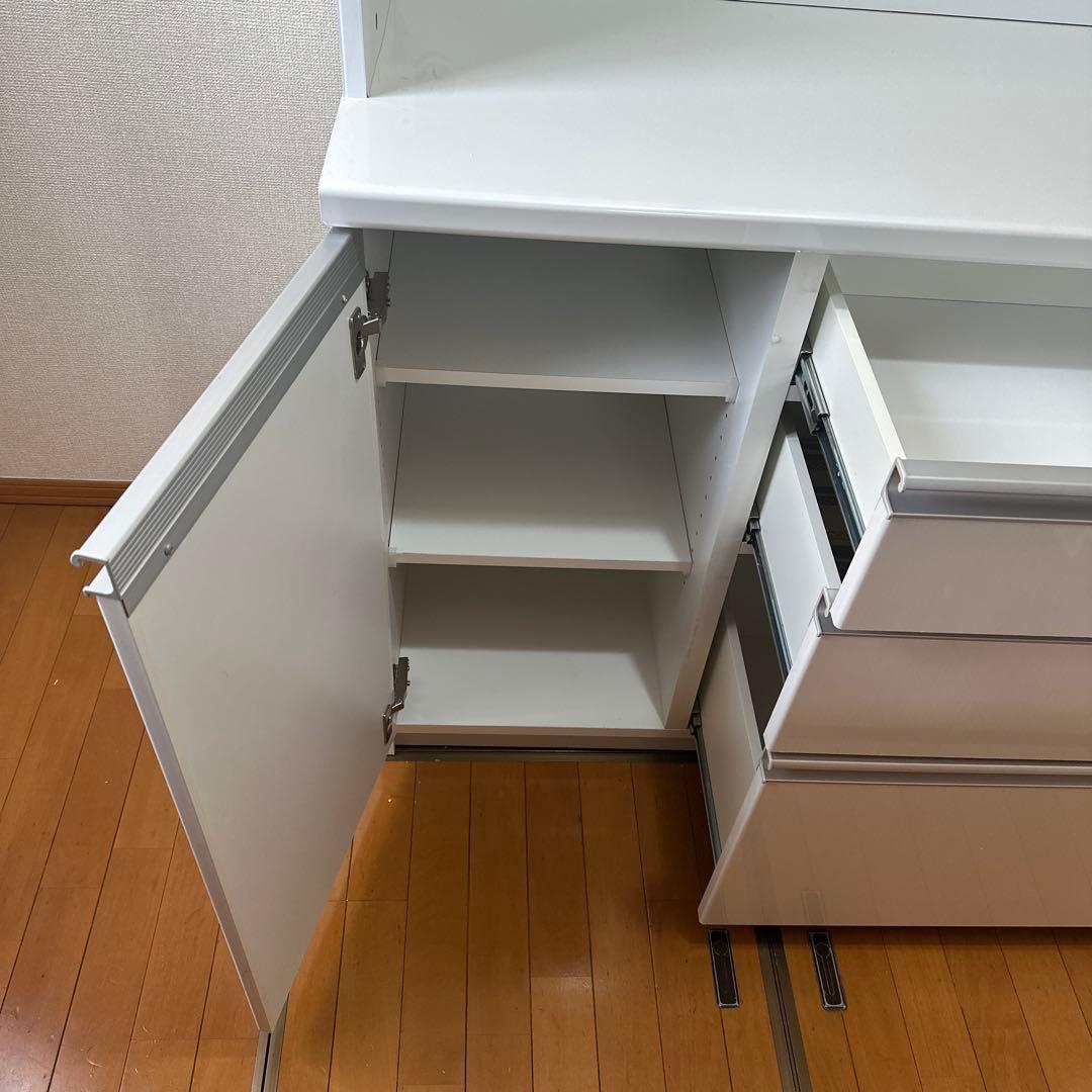 食器棚　160 泉洋化工　ホワイト　鏡面加工